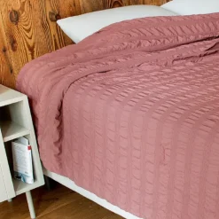 Jeté de lit Effet Seersucker
