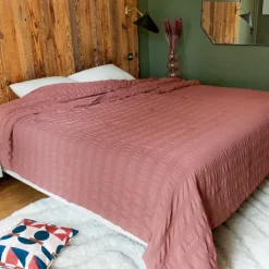 Jeté de lit Effet Seersucker