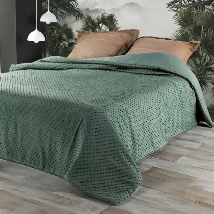Jeté de lit à petits pompons