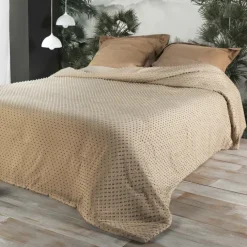 Jeté de lit à petits pompons
