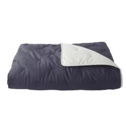 Jeté de lit réversible en velours et microfibre