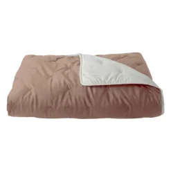 Jeté de lit réversible en velours et microfibre