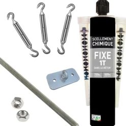 Kit d'accroche pour toile d'ombrage
