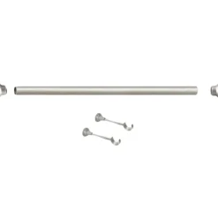 Kit de tringle argent mat 1.5 m x 28 mm
