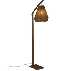 Lampadaire bohème bambou et corde