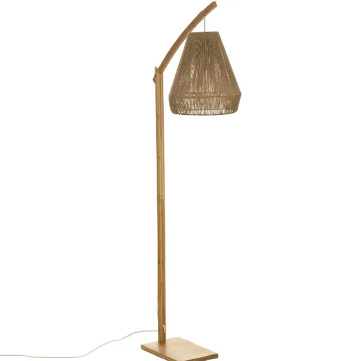 Lampadaire bohème bambou et corde