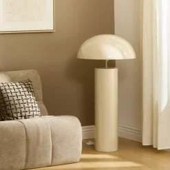 Lampadaire champignon en acier avec abat-jour arrondi