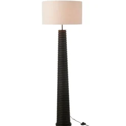 Lampadaire en bois avec abat-jour tissu