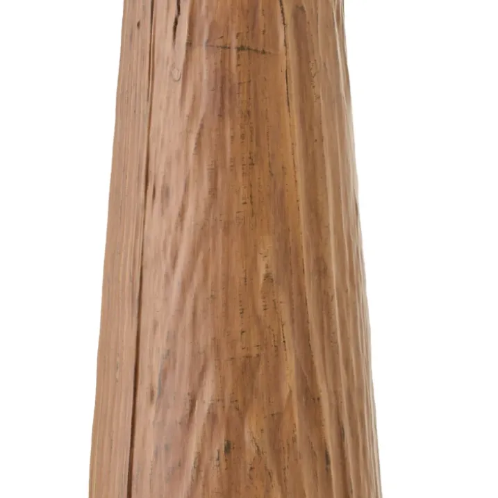 Lampadaire en poterie avec pied effet bois