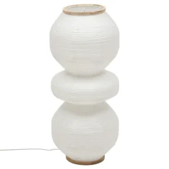 Lampadaire sculptural en papier avec double éclairage