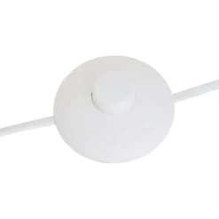Lampadaire sur pied en bois avec abat-jour en coton