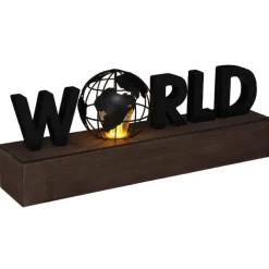 Lampe avec mot "WORLD"