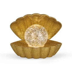 Lampe coquillage lumineuse à effet pailleté