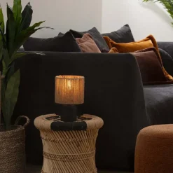 Lampe de table cylindre style bohème