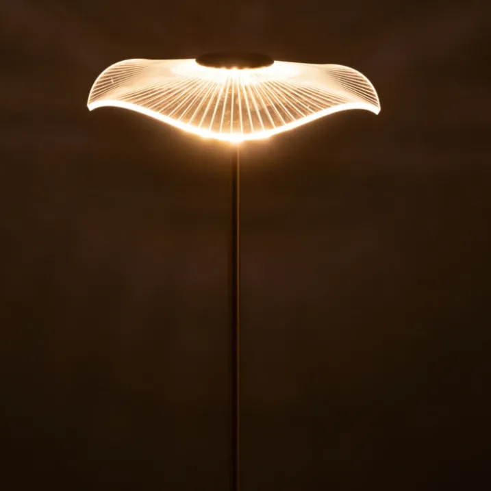 Lampe de table LED en métal effet fleur