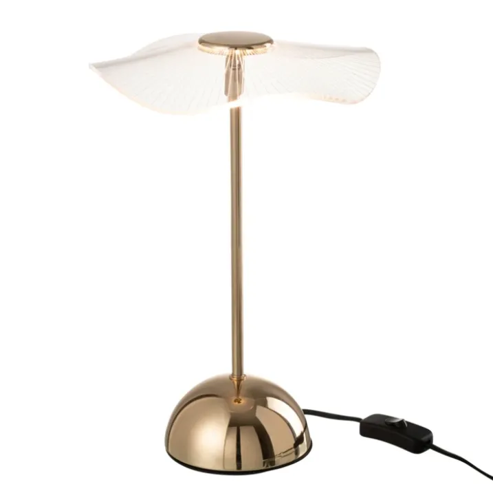 Lampe de table LED en métal effet fleur