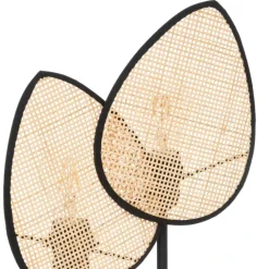 Lampe en forme de feuilles en rotin