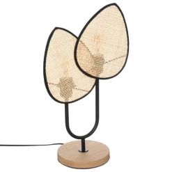 Lampe en forme de feuilles en rotin
