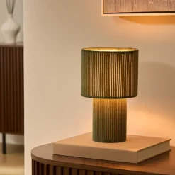 Lampe à poser côtelée en métal
