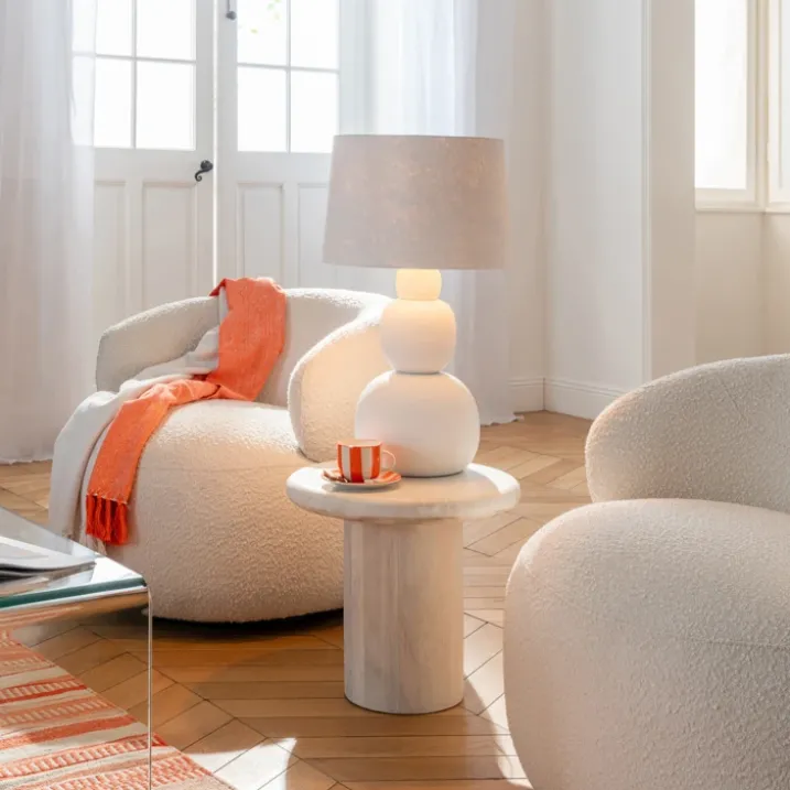 Lampe à poser en poterie arrondie