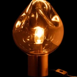 Lampe à poser en verre et métal design