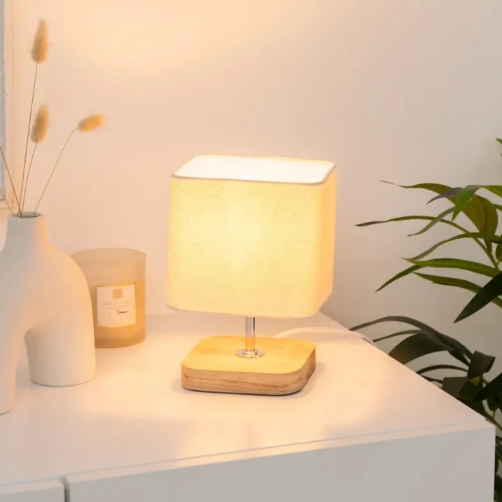 Lampe socle en bois style scandinave