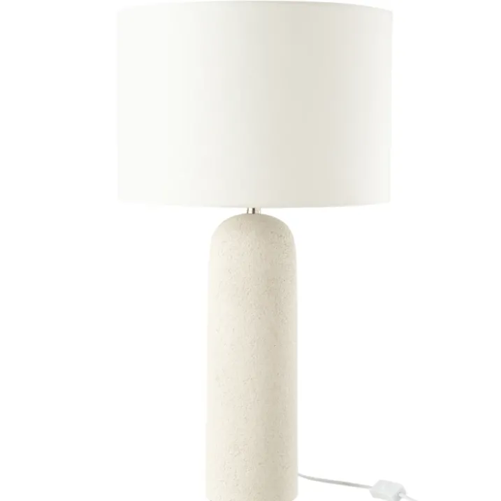 Lampe sur pied en terre cuite et lin