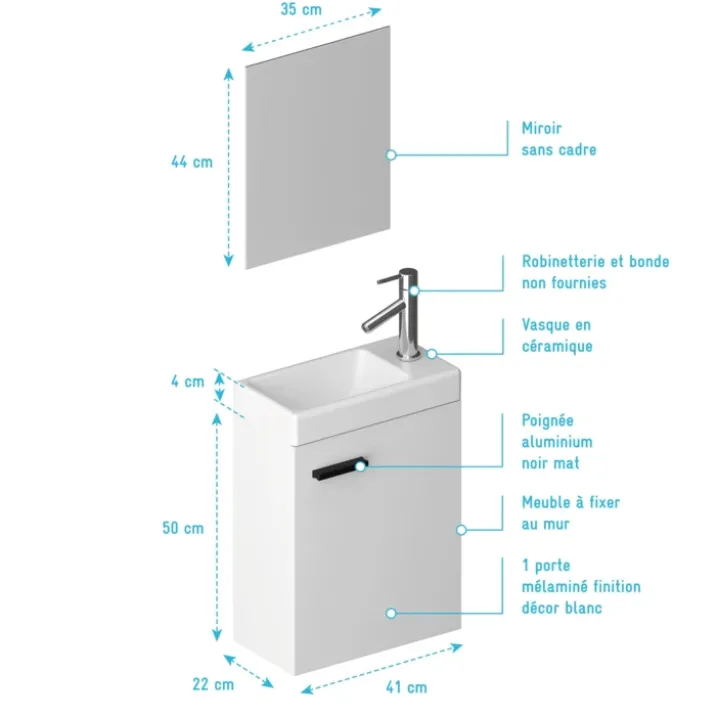 Lave main avec miroir