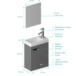 Lave main avec miroir