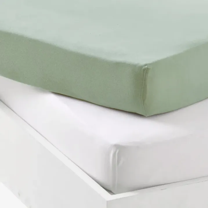 Lot alèse imperméable et drap-housse bébé en coton