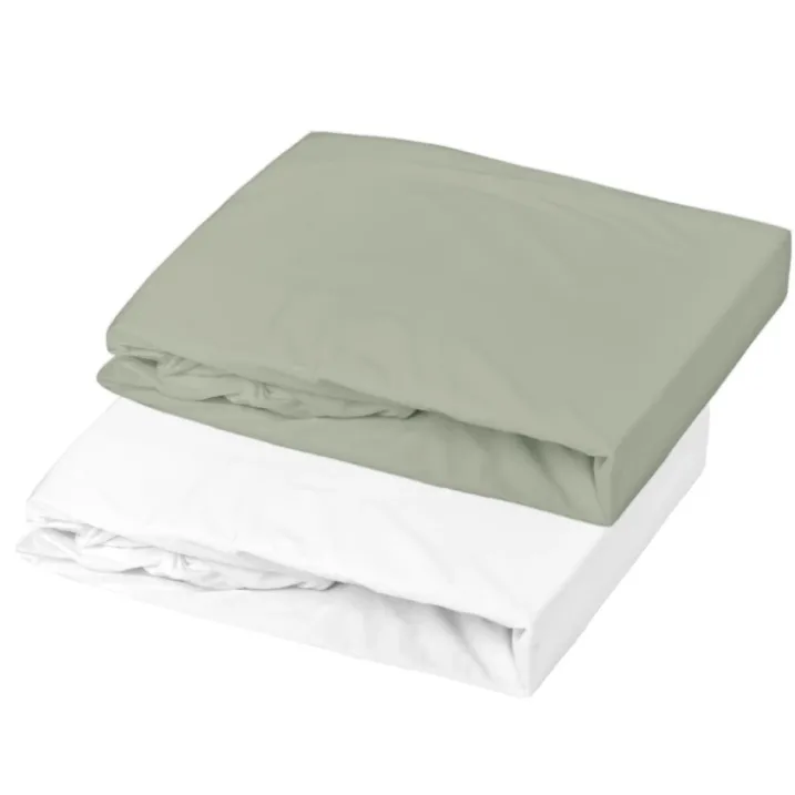 Lot alèse imperméable et drap-housse bébé en coton