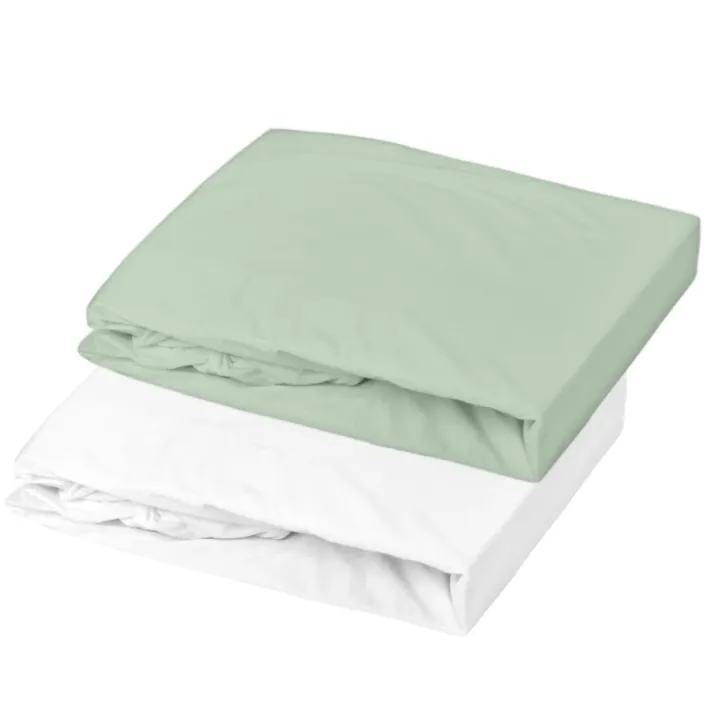 Lot alèse imperméable et drap-housse bébé en coton