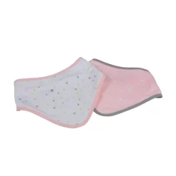 Lot de 2 bavoirs bandana étoiles