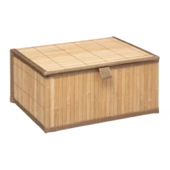 Lot de 3 boîtes de rangement en bambou