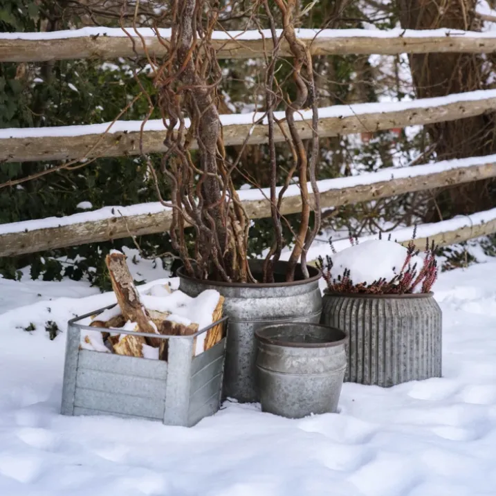 Lot de 2 caisses de rangement en fer galvanisé