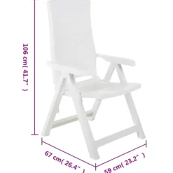 Lot de 2 chaises de jardin inclinables pliantes