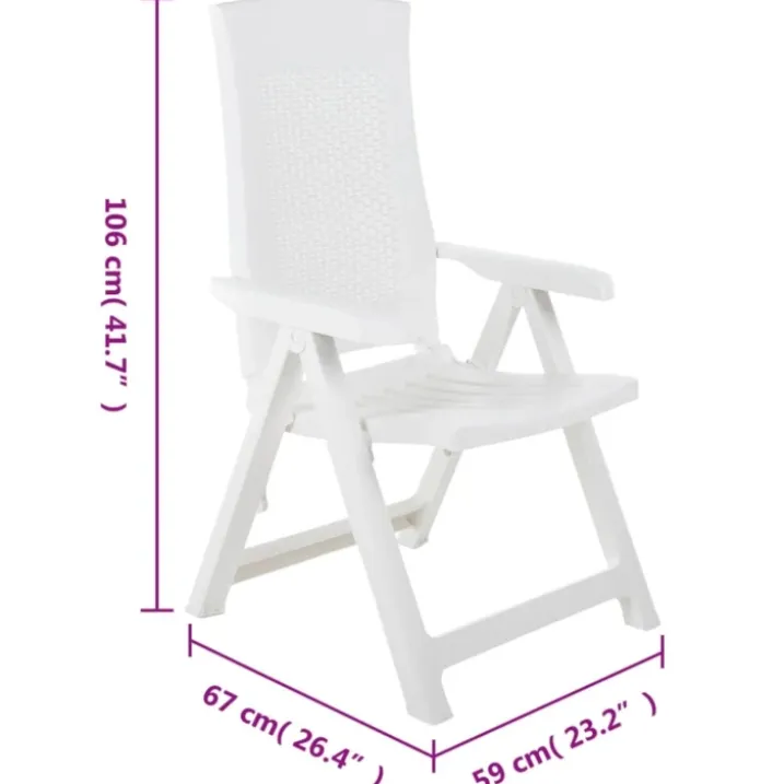 Lot de 2 chaises de jardin inclinables pliantes
