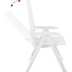 Lot de 2 chaises de jardin inclinables pliantes