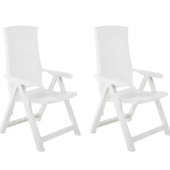 Lot de 2 chaises de jardin inclinables pliantes