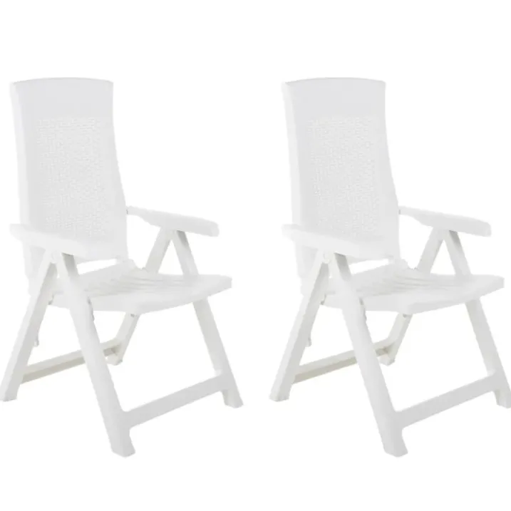 Lot de 2 chaises de jardin inclinables pliantes