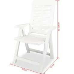 Lot de 2 chaises de jardin inclinables pliables