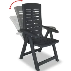 Lot de 2 chaises de jardin inclinables pliables
