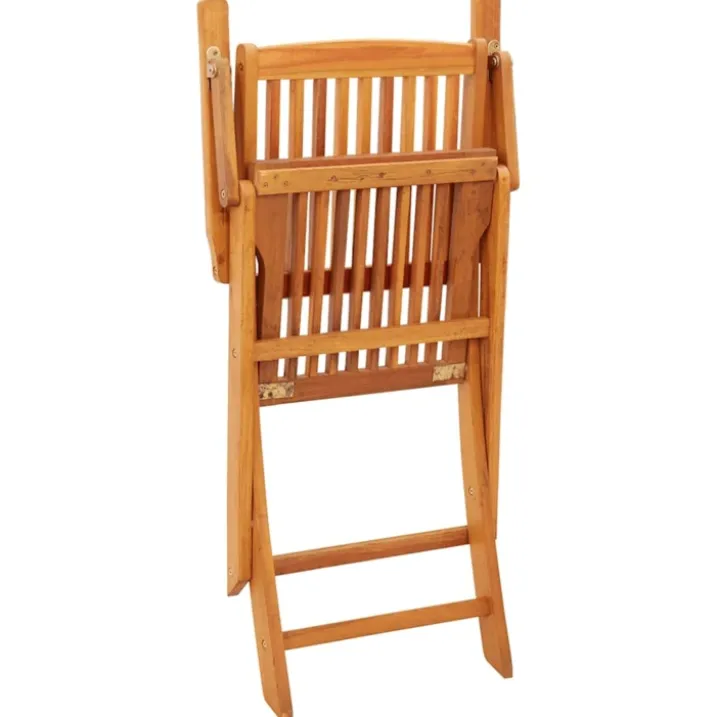 Lot de 4 chaises de jardin pliantes en bois