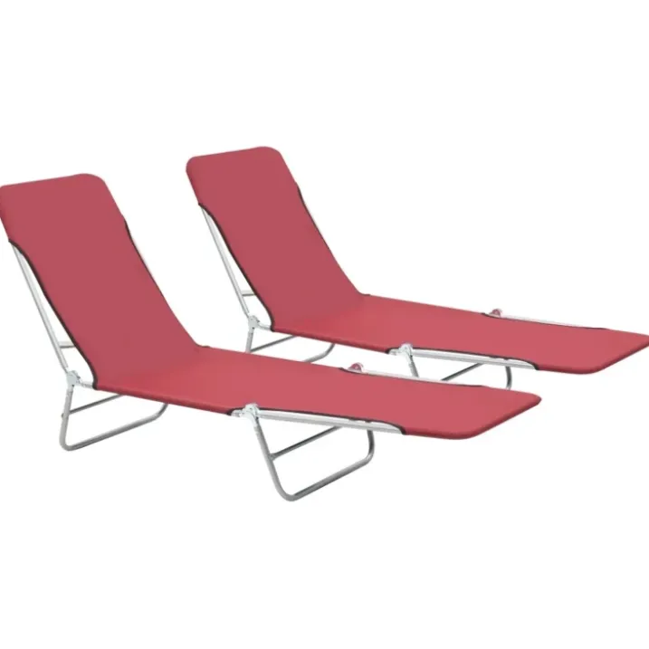 Lot de 2 chaises longues pliables