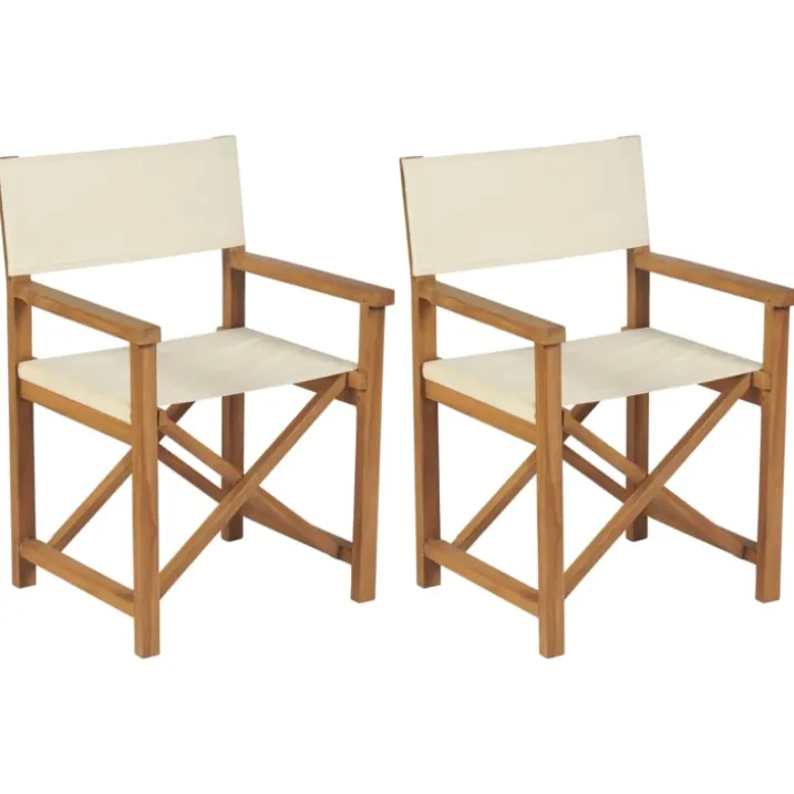 Lot de 2 chaises pliantes en Teck Saint-Tropez