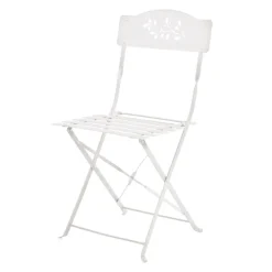 Lot de deux chaises de jardin pliante en acier
