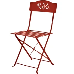 Lot de deux chaises de jardin pliante en acier