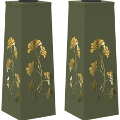 Lot de 2 lampes de chemin solaire LED extérieur végétal