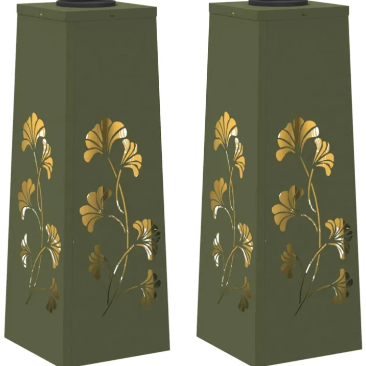 Lot de 2 lampes de chemin solaire LED extérieur végétal