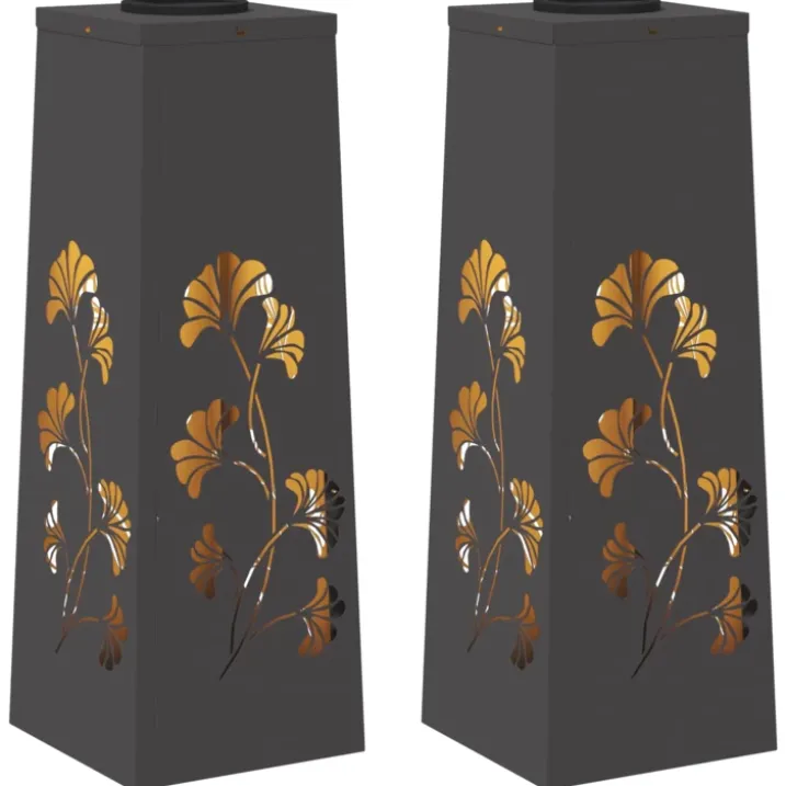 Lot de 2 lampes de chemin solaire LED extérieur végétal